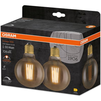 OSRAM HOMELIGHTING 4058075754737 LED-lamp Energielabel E (A - G) E27 Ballon 6.5 W = 55 W Warmwit (Ø x h) 95 mm x 95 mm 2 stuk(s)