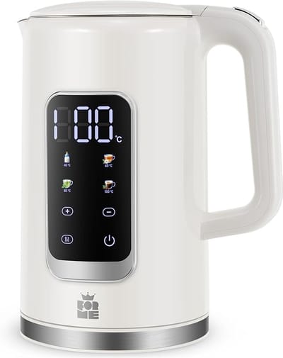 Luxe Witte Elektrische Waterkoker – Instelbare Temperatuur – 7 LED Kleuren – Warmhoudstand 2 uur