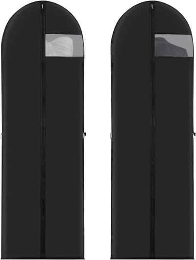 2 Pieces Garment Bags - 180 × 60 cm - Foldable Garment Covers - Garment Bag voor Bruidsjurken - Lange Jurken - Avondjurken