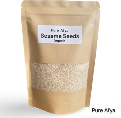 Pure Afya® Biologische Sesamzaadjes | Organic Sesame Seeds | 400g | Ongeroosterd | Premium Kwaliteit