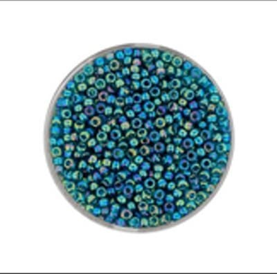9660-614 Jap. Miyukirocailles - 2,2mm - transp.mat blue zircon rainbow - 12 gram