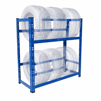 Bandenrek - voor 4-6 banden -100 x 85 x 35 cm - blauw