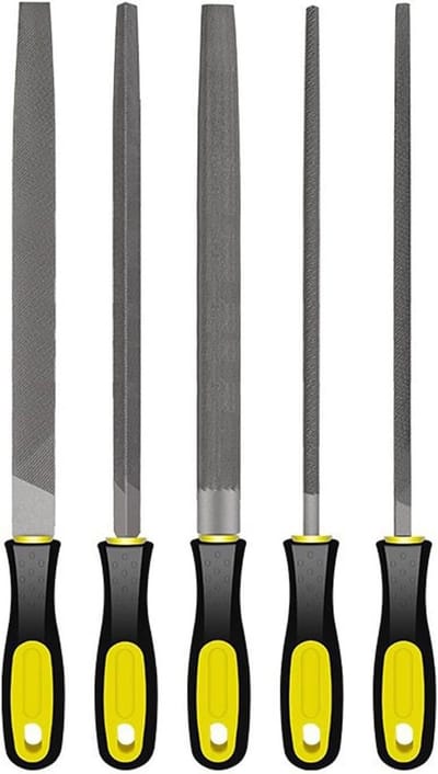 Vijlen Gereedschap Set - Metaalvijlen Houtvijlen - Materiaal Bewerken - 5 Delige Set - 30 cm - Grijs