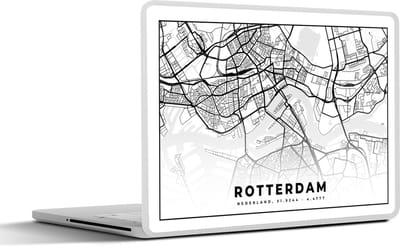 Laptop sticker - 11.6 inch - Kaart - Nederland - Rotterdam - 30x21cm - Laptopstickers - Laptop skin - Cover