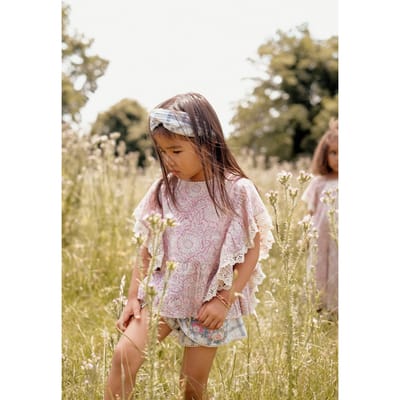 Louise Misha Blouse Ines Pink Daisy Garden Maat: 6M | Overhemden Outlet | Unisex | Roze