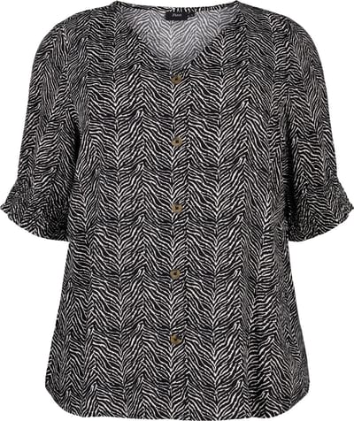 ZIZZI VBELLA, 1/2, BLOUSE Dames Blouse - Black - Maat S (42-44)