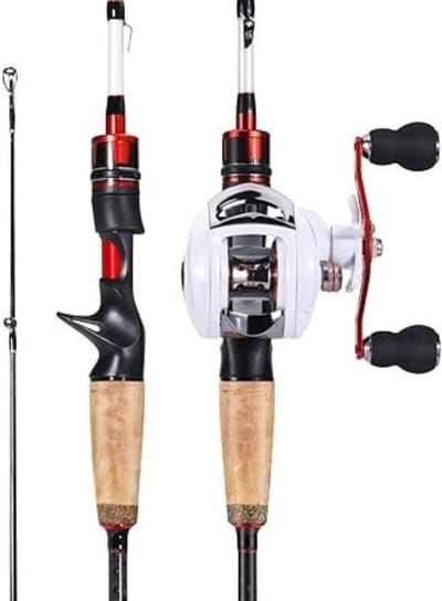 Thuys – Werphengel – Met Molen – Hengelset – Telescopisch – Met Baitcasting Reel Combo – 99 x 10 x 10cm – Wit