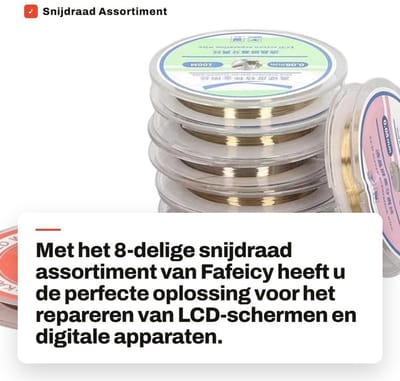 Dailygoods - Snijdraad Assortiment - 8-delige Draad voor LCD Scherm Reparatie - Perfect voor Elektronica en Huishoudelijke Apparaten - Nauwkeurig en g...