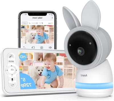 Babyfoon Camera - Kindbewaking Wifi - Baby in de gaten - Nachtzicht Geluid - 25/4 MP - Wit