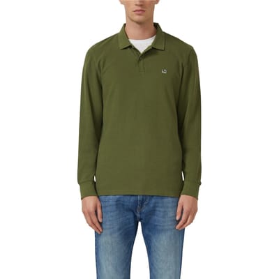 s.Oliver Poloshirts Army Green Talla: L | Manga Larga Outlet | Hombre | Verde