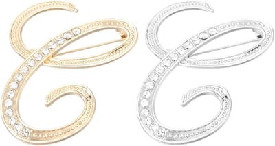 Brief broche pins, stuk letters strass parel broches set metaal kristal alfabet A-Z reversspeld voor dames sieraden geschenk pak kleding hoed jurk, Stras