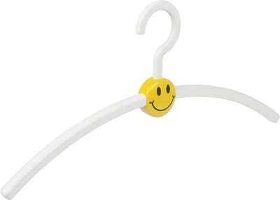 De Kledinghanger Gigant - Garderobehanger - Jassenhanger - Volwassenen - 709140 - 24 Stuks - Smile - Kunststof - Wit - Geel - 45 cm - Kledinghanger - Kleerhanger (709140/24)