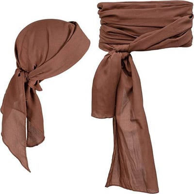 Costume de Pirate Halloween Médiéval Renaissance Lin Foulard de Pirate Ceinture Accessoires Two-piece set