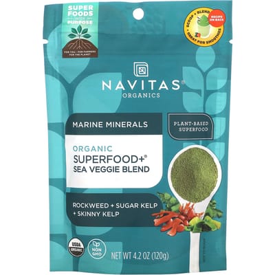 Navitas Organics, Minéraux marins, Mélange de superaliments et d'algues biologiques, 127 g (120g)