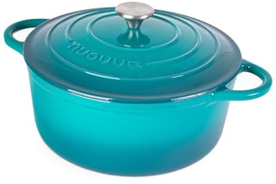 Gietijzeren Pot met Deksel - 6L - Anti-aanbak, Ovenbestendig en Veelzijdig Kookgerei