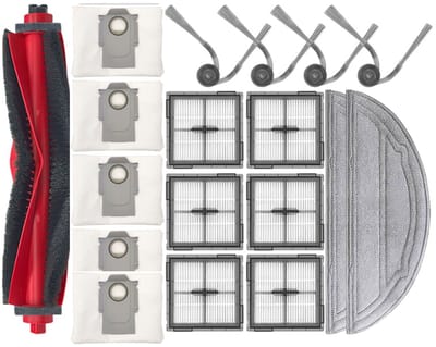 Stofzuiger accessoireset - geschikt voor Roborock Q10 VF+/PF Robotstofzuiger - 1 Hoofdborstel - 5 vacuümzak - 2 Dweildoek - 4 Zijborstels - 6 Filter - 18stuks