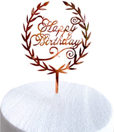 Happy Birthday TaartTopper Rose Goud TaartDecoratie Cake Topper Taart Topper Decoratie Verjaardag Versiering – 1 Stuk