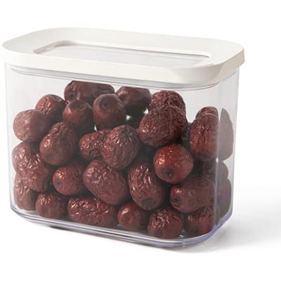 Luchtdichte Voedselopbergcontainer 1000ml PET Transparant Verzegelde Voorraadbus voor Droogvoeding voor Granen white