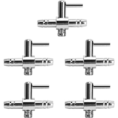 Lot de 5 distributeurs de tubes à air en acier inoxydable, vanne de contrôle de pompe à oxygène à tête unique pour aquarium white
