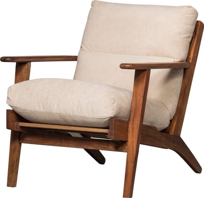 WOOOD Houston Fauteuil - Bouclé/Hout - Naturel - 86x71x71