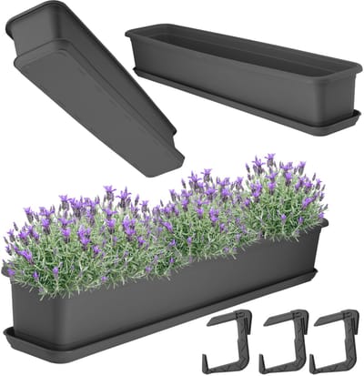 KADAX Wamat, 80 cm, met onderstel en houder, kunststof, voor binnen en buiten, antraciet
