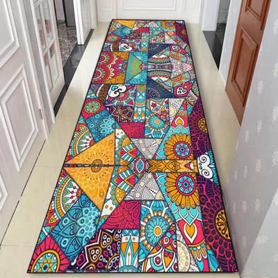 Boho Antislip Gangtapijt Decor Huis Lobby Deurgang Lopers Tapijten Bedzijde Gang Wasbaar Tapijt Hotel Trappen Hal Vloermatten 3.9x6.5ft(120x200cm)