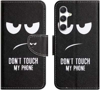 Hoesje Geschikt voor Samsung Galaxy A57 | Portemonnee Book Case | Beschermhoes | Magneet Sluiting | Don't Touch Print