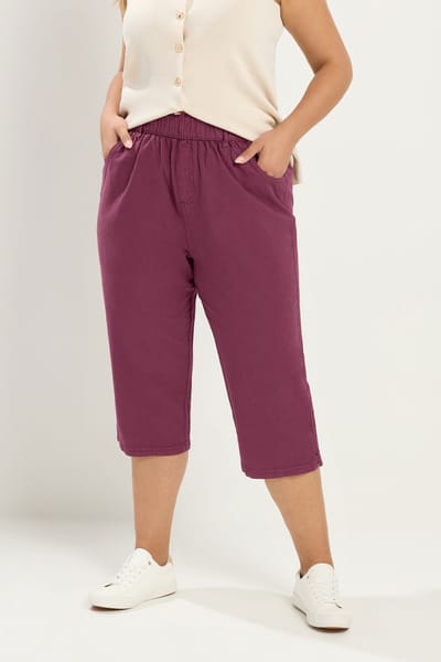 Yours Kersenrode Cropped Broek Size 42