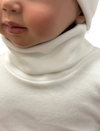 Dartomik - Body met Hoge Kraag - Lange Mouwen - Wit - 68