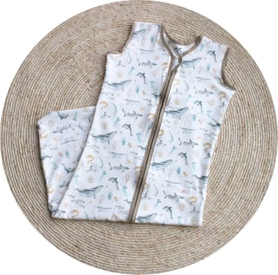 Wallabiezzz Slaapzak Baby - Trappelzak - lengte 95cm - 4 seizoenen - Zeedieren - Pastel