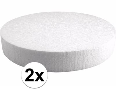 2x Piepschuim schijven 25 cm breed en 4 cm dik - hobby figuren artikelen