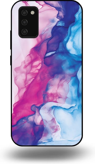 Smartphonica Telefoonhoesje Geschikt voor Samsung Galaxy A03s met Roze Blauw Marmer Opdruk - TPU Backcover Case Rose Blue Marble Design geschikt voor Samsung Galaxy A03S