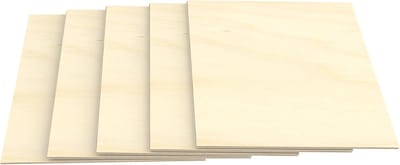 Berken Multiplex Platen - Houten Panelen - Knutselprojecten Modelbouw - Industriële Kwaliteit - 5x A5 3mm - Natuurlijk Hout