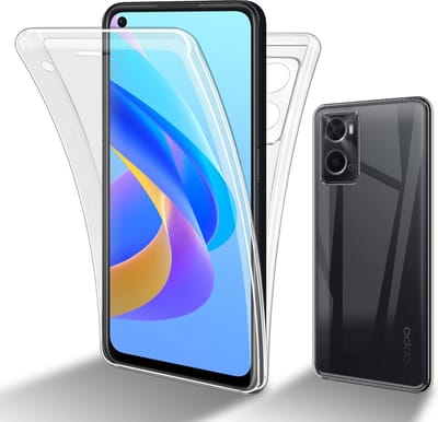 Cadorabo Hoesje geschikt voor Oppo A36 / A76 in TRANSPARANT - 360° Full Body Case Cover Beschermhoes Voor- en achterbescherming, all-round bescherming met displaybescherming