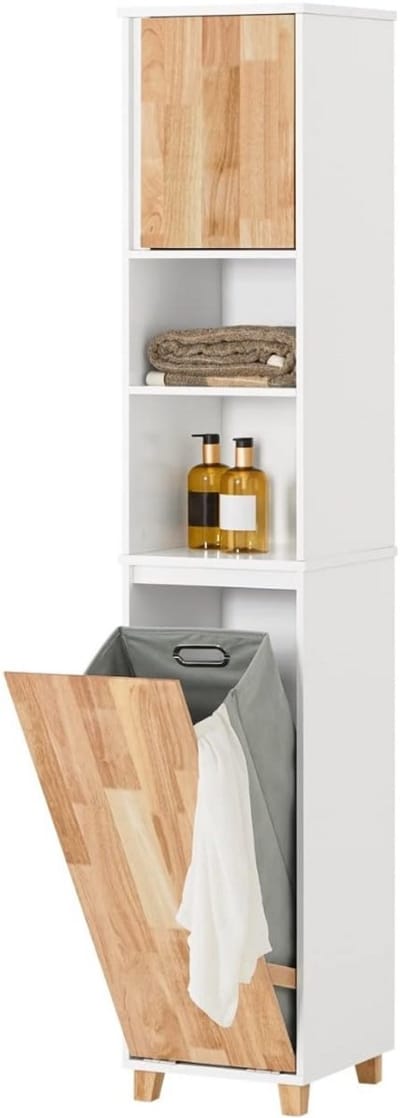 Zylo® Kolomkas Staand - Opbergkasten met Deuren - Hoge Kast - Wit - ‎32cm x 31cm x 170cm