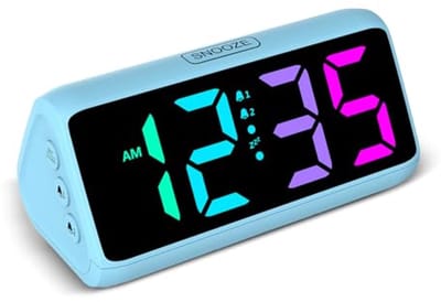 Digitale wekker met LED-display en dubbele alarmfunctie voor zware slapers