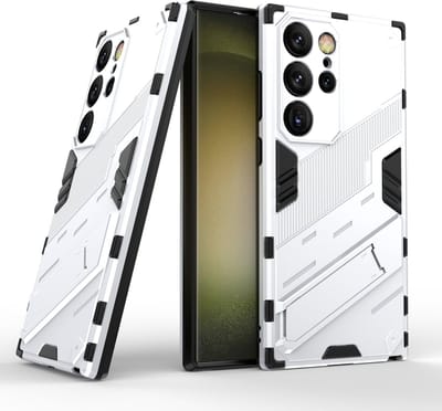 Solidenz StandGuard Xtreme geschikt voor Samsung Galaxy S24 Ultra hoesje - Wit