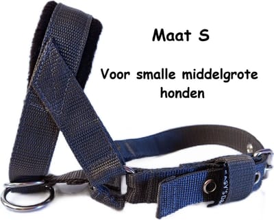 Hoofdhalster hond - Anti trek - Grijs - Maat S - Gevoerd zwart - Antitrek hoofdhalster hond - Halster hond - Anti trek hond - Training band