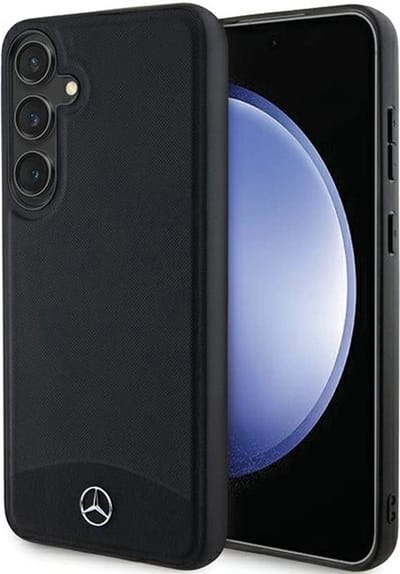 Mercedes-Benz Textured & Plain Back Case (MagSafe Compatible) - Geschikt voor Samsung Galaxy S24 (S921) - Zwart