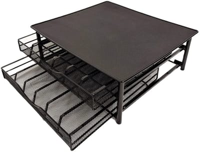 M-Goods - Koffiecapsulehouder Dolce Gusto - Koffiecup Organizer - 72 Capsules - Dubbellaagse Lade - Metaal - Zwart
