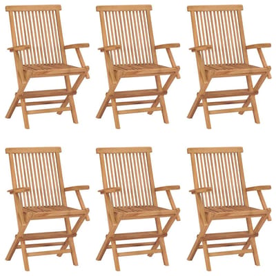 vidaXL - Klapstoelen - 6 - stuks - van - massief - teakhout