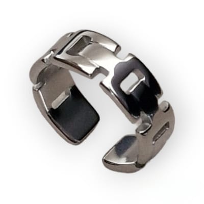 Leerella Luxe Verstelbare Schakelring voor Dames - Zilver kleur van Roestvrij Staal - Het Perfecte Geschenk voor Moederdag, Verjaardag, Valentijnsdag en Elke Speciale Gelegenheid