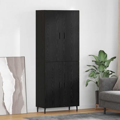 vidaXL - Highboard - 2 - st - Zwart - eiken - 69,5 - x - 34 - x - 180 - cm - Bewerkt - hout