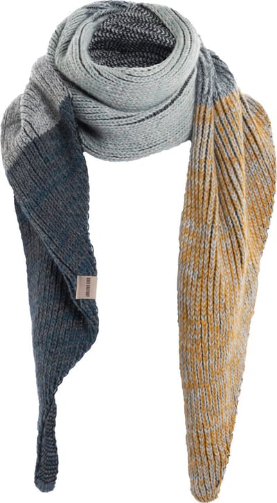 Knit Factory Remy Gebreide Sjaal Unisex - Herfst- & Wintersjaal - Grof gebreid - Langwerpige sjaal - Wollen Rechte Sjaal - Dames sjaal - Heren sjaal - Frosty Clay - Multicolor - 200x50 cm