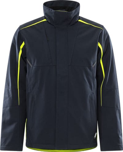 Fristads Softshell winterjack 4931 GSW - Donker Marineblauw/Hi-Vis Geel - L
