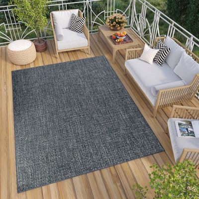 Tapiso Verano Vloerkleed Grijs Blauw Indoor Outdoor Terras Tapijt Maat- 60x100