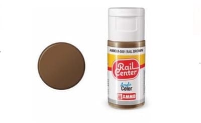 AMMO by Mig Jimenez Hobbyverf Acrylverf - MIG R0001 Rail Center - Rail Brown - Acryl - 15ml Verf flesje - 15 ml