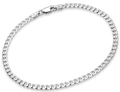 Joy|S - Zilveren armband - gourmet schakel - gehodineerd / rhodium - 18.75 cm / 3.5 mm - massief gourmette curb cuban