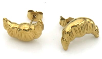 Oorbellen croissant studs - RVS - 1.5 cm