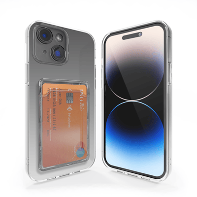ShieldCase telefoonhoesje geschikt voor Apple iPhone 13 Mini shock case hoesje pasjeshouder - Shockproof case - Pasjeshouder - Transparant hoesje - Doorzichtig Shockcase hoesje met pashouder